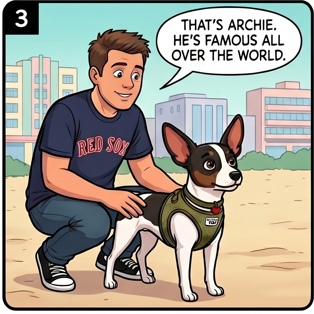Max meets Archie — panel 3