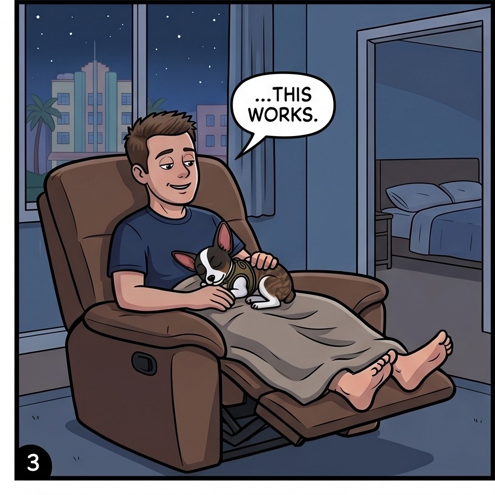 The recliner — panel 3
